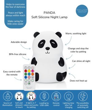 Alternative view of Panda Lamp with remote control