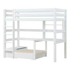 Alternative view of ECO Luxury Loft bed 90x200 with Study and Chill Module, White