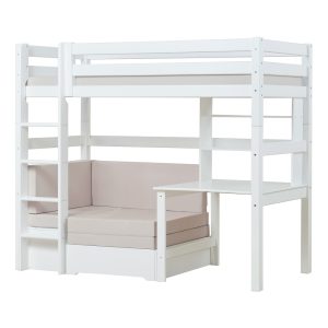 Alternative view of ECO Luxury Loft bed 90x200 with Study and Chill Module, Silver Cloud Mattress, White