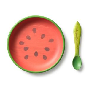 Oli & Carol Oli&Carol Wally the Watermelon Plate & Spoon Set